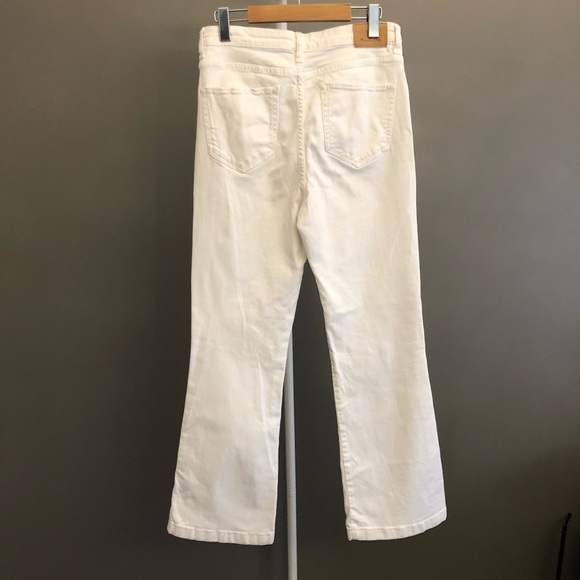 Massimo Dutti White Boot Cut Fit Flared Low Rise Boho High Rise Denim Jeans. US8 - Picture 5 of 16
